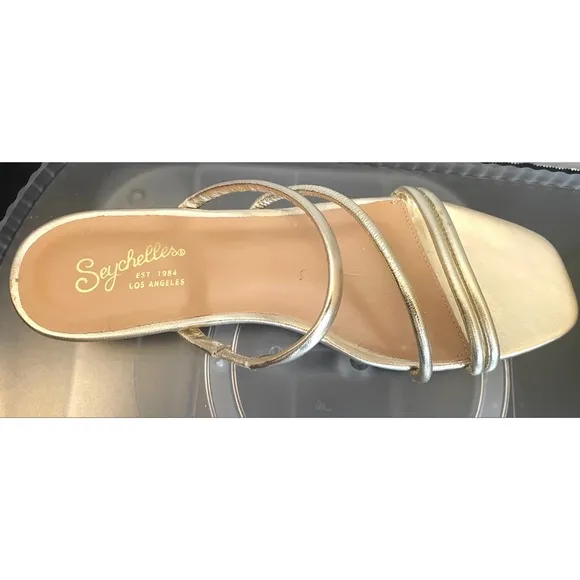 Seychelles ROCK CANDY SANDALS WOMENS Gold LEATHER STRAPPY SANDALS Size 8.5 NEW