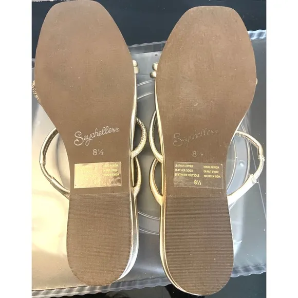 Seychelles ROCK CANDY SANDALS WOMENS Gold LEATHER STRAPPY SANDALS Size 8.5 NEW