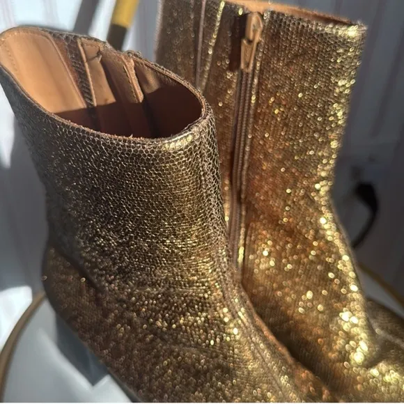 Sezane Bronze Metallic Axelle Ankle Boots 40 US 9