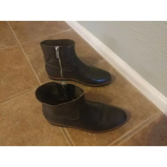 SHABBIES Amsterdam Leather Ankle Boots Size 36 US 5-5.5