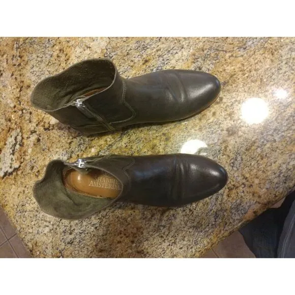 SHABBIES Amsterdam Leather Ankle Boots Size 36 US 5-5.5