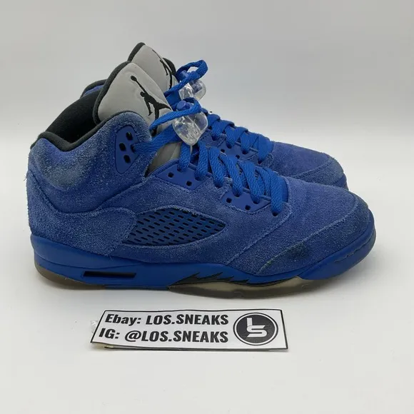 Size 7y (GS) - Jordan 5 Retro Mid Blue Suede (440888-401)
