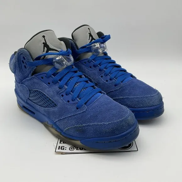 Size 7y (GS) - Jordan 5 Retro Mid Blue Suede (440888-401)