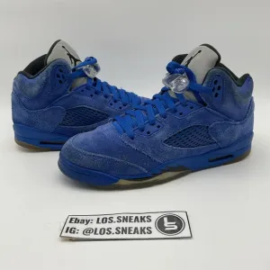 Size 7y (GS) - Jordan 5 Retro Mid Blue Suede (440888-401)