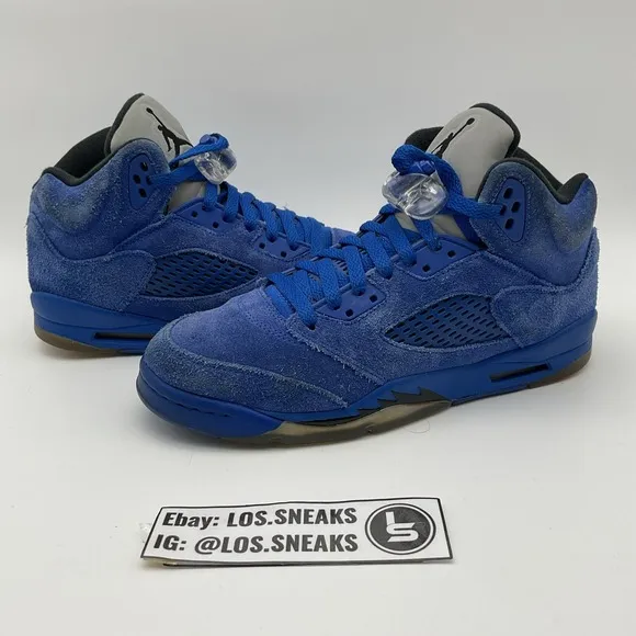 Size 7y (GS) - Jordan 5 Retro Mid Blue Suede (440888-401)