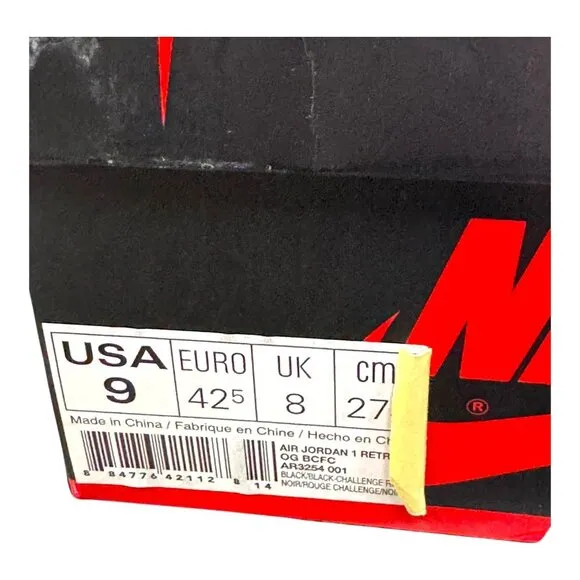 Size 9  Jordan 1 Retro High OG Paris Saint Germain 2018 Original BoxBlack  READ
