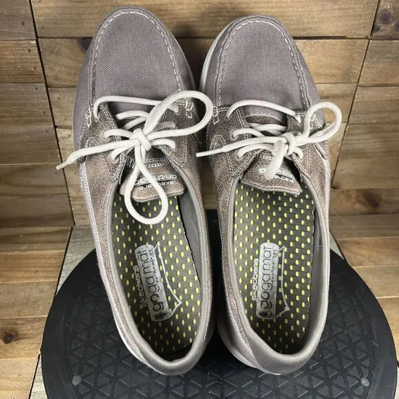 Skechers On The Go Flex Embark Khaki Mens Size 9.5 Casual Slip-On Shoes NEW