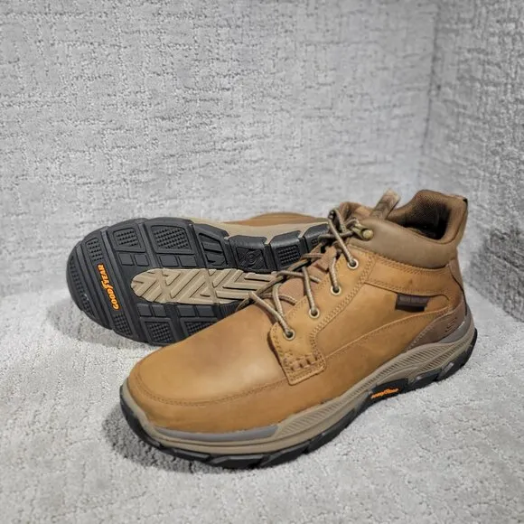 Skechers Respected Boswell Men's Size 12 Dark Brown Leather Ankle Boots 204454WW