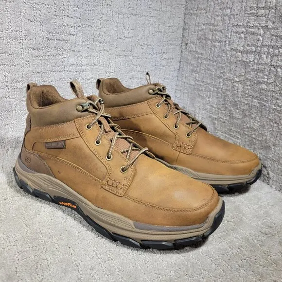 Skechers Respected Boswell Men's Size 12 Dark Brown Leather Ankle Boots 204454WW