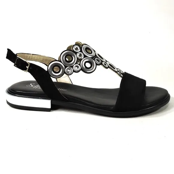 SOFFICE SOGNO🇮🇹 BLACK SUEDE COMFORT SANDALS