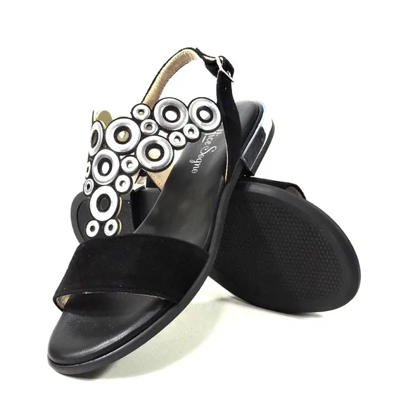 SOFFICE SOGNO🇮🇹 BLACK SUEDE COMFORT SANDALS