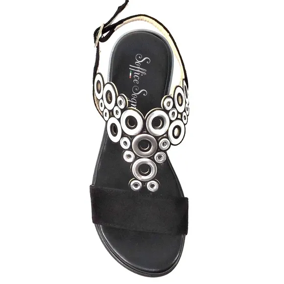 SOFFICE SOGNO🇮🇹 BLACK SUEDE COMFORT SANDALS