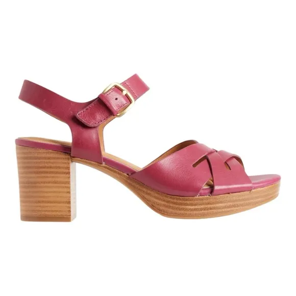 SOFFT raspberry Leather Lacie Comfort Heeled Sandals NWT