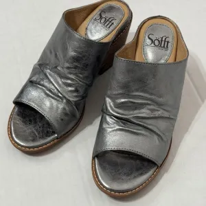 SOFFT Strathmore NWB Sz 8 Anthracite Italian Leather Comfort Sandals