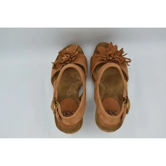 Sofft Womens Size 10 Cali Ginger Tan Suede Wedge Sandals Shoes