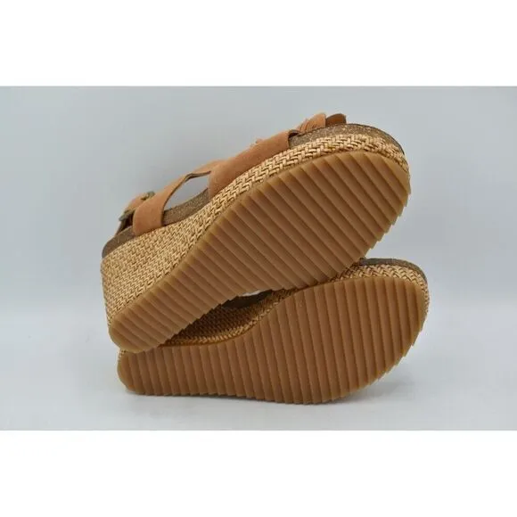 Sofft Womens Size 10 Cali Ginger Tan Suede Wedge Sandals Shoes