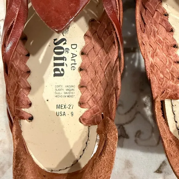 Sofia artesanal handmade in Mexico by artisan women all leather sandals in Sz 9