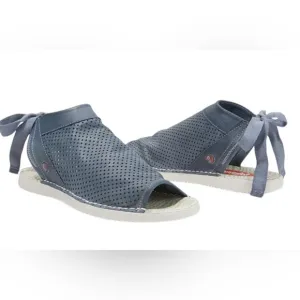 Softinos by Fly London Stylish Perforated Blue Sandals - 38 - Good Condition