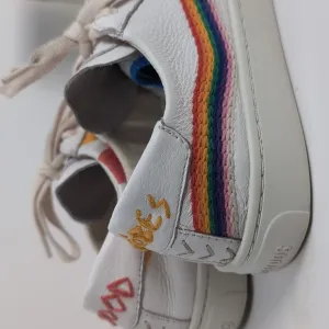 Soludos x Lockhart Embroidery Rainbow Wave Athletic Shoes Good Vibes Wom…