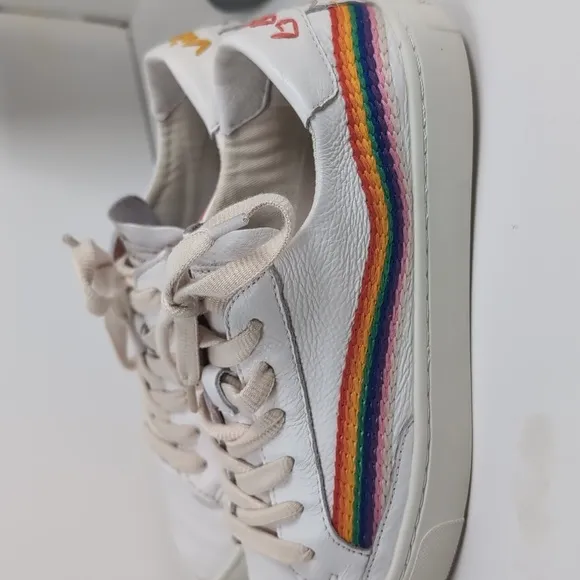 Soludos x Lockhart Embroidery Rainbow Wave Athletic Shoes Good Vibes Wom…