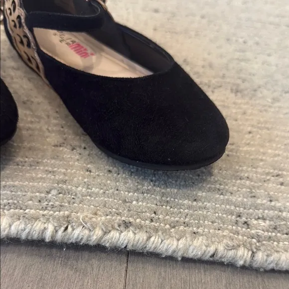 Sophia Webster Black Suede Shoes with Gold Butterflies
