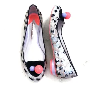 Sophia Webster Metallic Calf Hair Leopard Print Flats