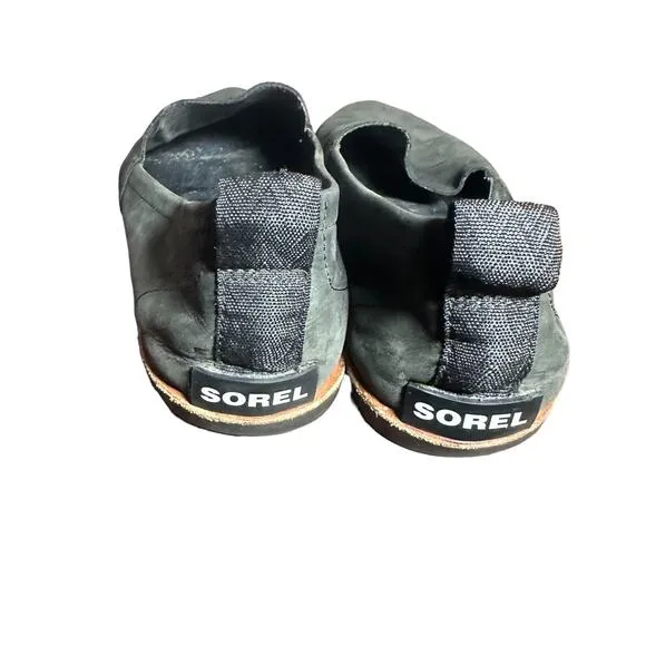 Sorel Black Ella Slip-On Shoes Sz 10 M Round Toe Comfort Flats Loafer