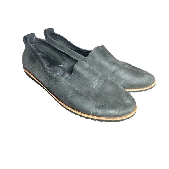 Sorel Black Ella Slip-On Shoes Sz 10 M Round Toe Comfort Flats Loafer
