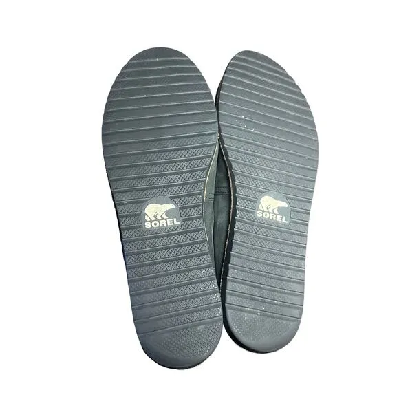 Sorel Black Ella Slip-On Shoes Sz 10 M Round Toe Comfort Flats Loafer