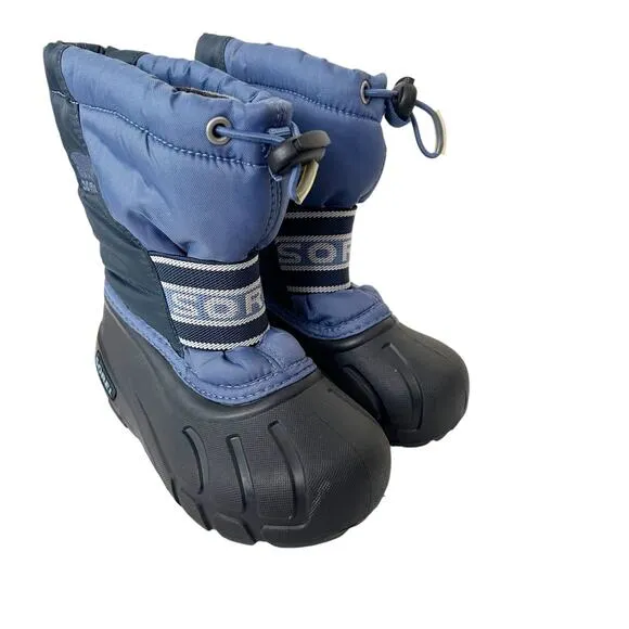 Sorel Blue Black Lined Snow Winter Boots Sz 8 Toddler