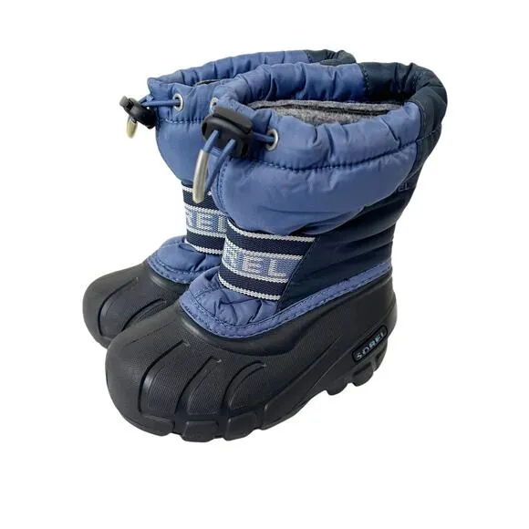 Sorel Blue Black Lined Snow Winter Boots Sz 8 Toddler