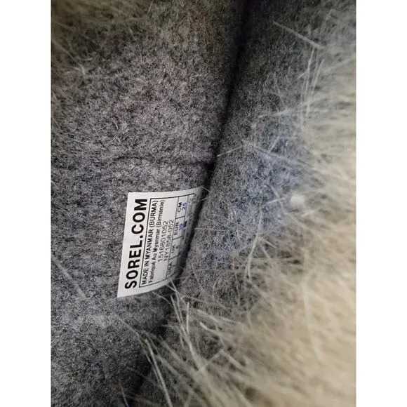 Sorel Boots Womens Sz 7 Joan Of Arctic Faux Fur Waterproof Snow Gray