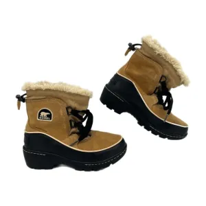 Sorel Brown &amp; Black Fur Trim Snow Boots | Kids Size 1G