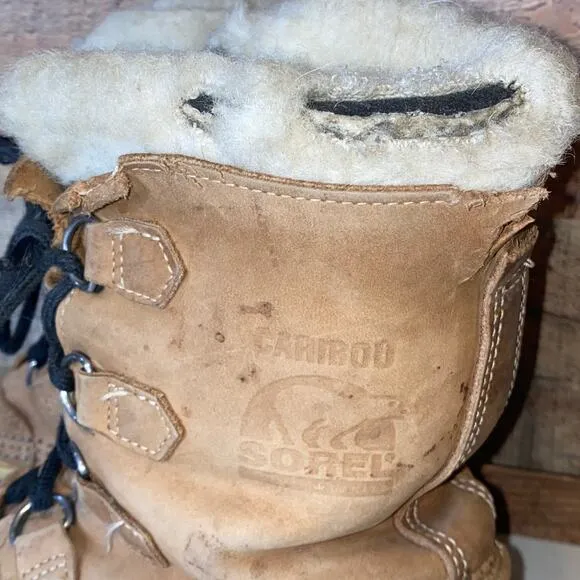 Sorel Caribou Leather Snow Boots Size 9