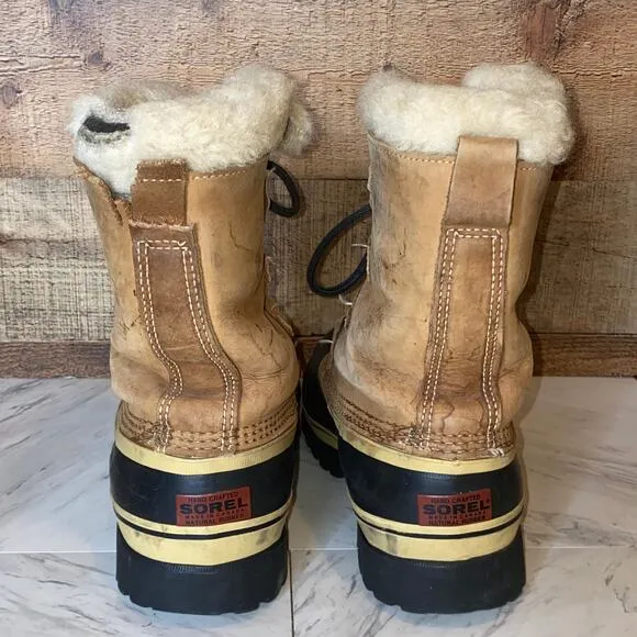 Sorel Caribou Leather Snow Boots Size 9