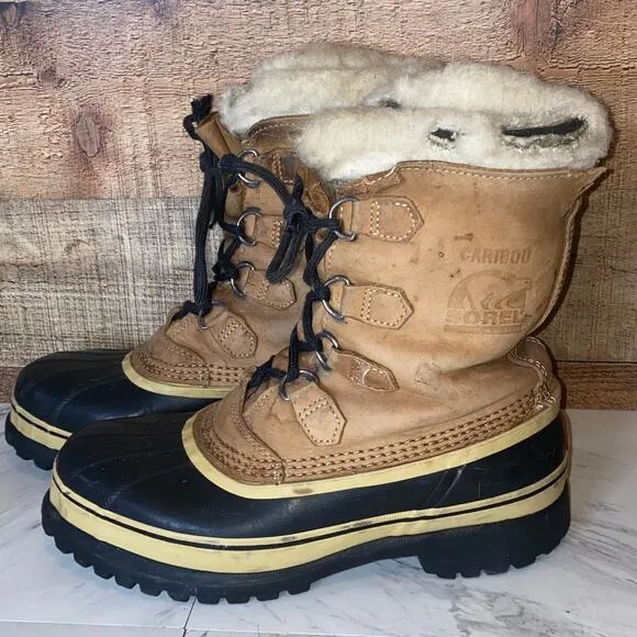 Sorel Caribou Leather Snow Boots Size 9