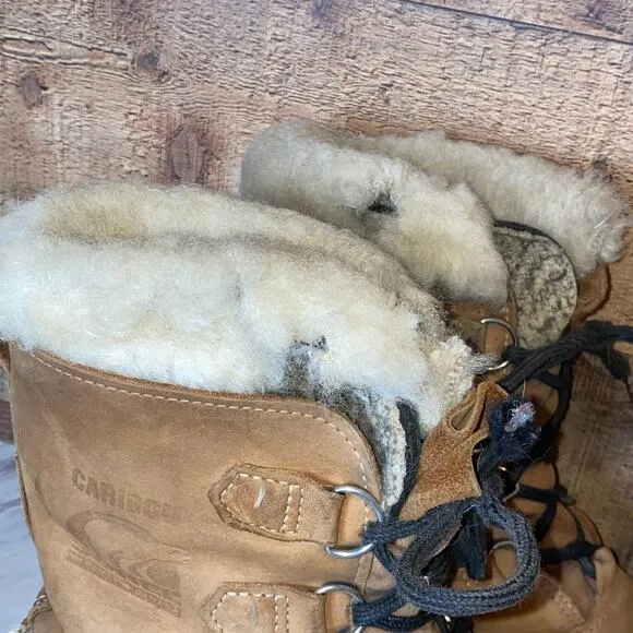 Sorel Caribou Leather Snow Boots Size 9