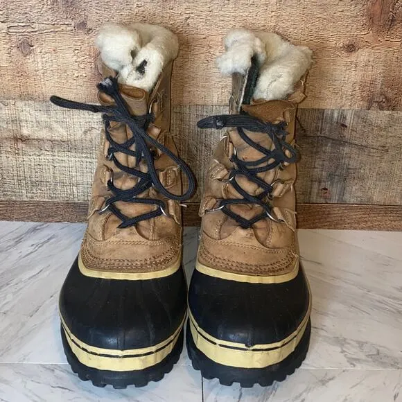 Sorel Caribou Leather Snow Boots Size 9