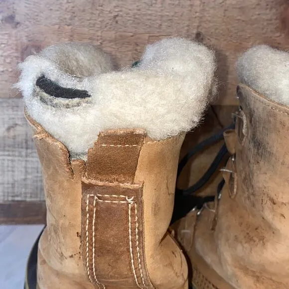 Sorel Caribou Leather Snow Boots Size 9