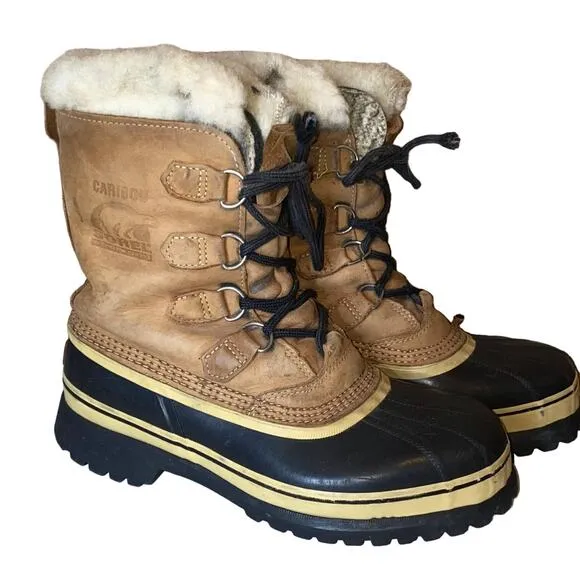 Sorel Caribou Leather Snow Boots Size 9