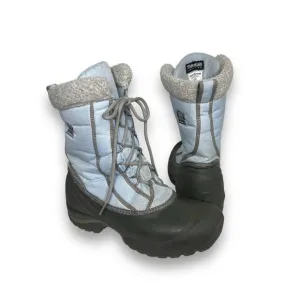 Sorel Cumberland Light Blue Grey Tall Fleece Lined Lace-Up Winter Snow Boots 9.5