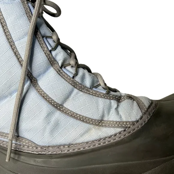 Sorel Cumberland Light Blue Grey Tall Fleece Lined Lace-Up Winter Snow Boots 9.5