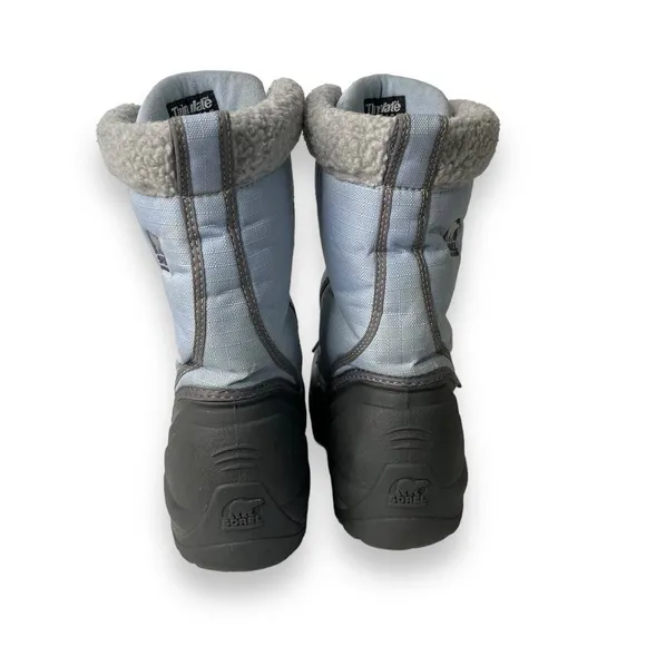 Sorel Cumberland Light Blue Grey Tall Fleece Lined Lace-Up Winter Snow Boots 9.5
