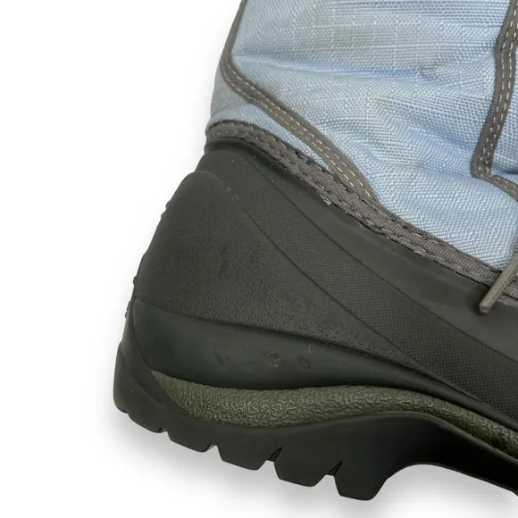 Sorel Cumberland Light Blue Grey Tall Fleece Lined Lace-Up Winter Snow Boots 9.5