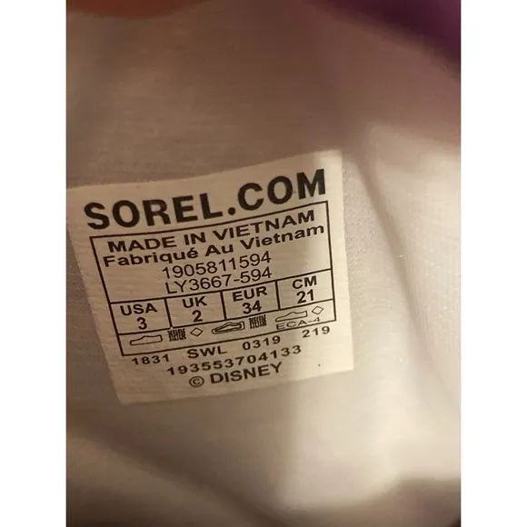 Sorel Frozen 2 Disney Snow Winter Boots Size 3