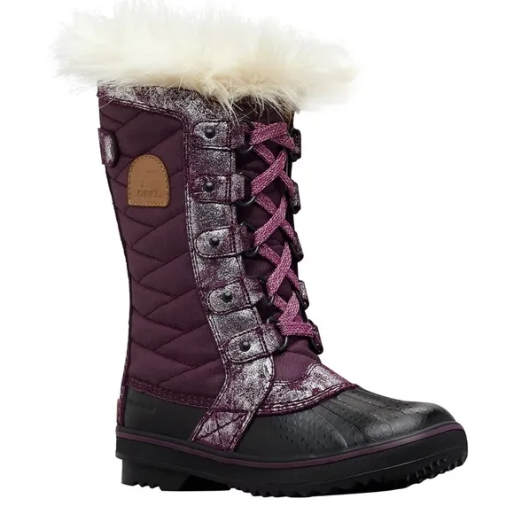 Sorel Girls Tofino II Faux fur Lined Waterproof Boots size 4