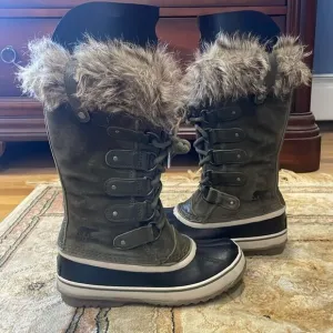 Sorel Joan of Arctic Warm Waterproof Green Suede Women’s Sz 6 Winter Snow Boots