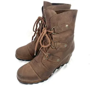 Sorel Joan Of Arctic Wedge II Snow Boots Women's 9 Brown Lace Up NL2305-250