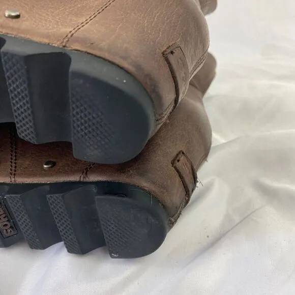 Sorel Joan Of Arctic Wedge II Snow Boots Women's 9 Brown Lace Up NL2305-250