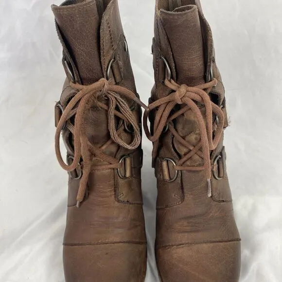 Sorel Joan Of Arctic Wedge II Snow Boots Women's 9 Brown Lace Up NL2305-250
